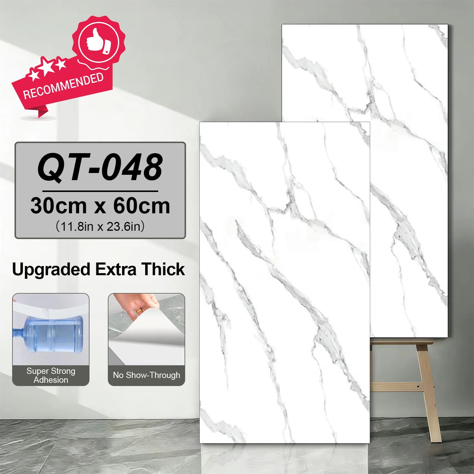 adhesive Marble Tiles Sticker Waterproof Floor, Kitchen, Bathroom