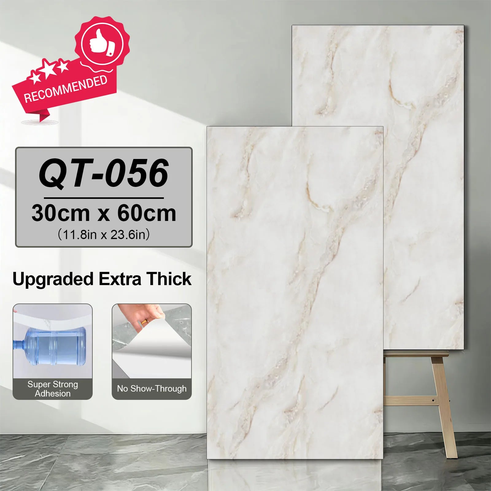 adhesive Marble Tiles Sticker Waterproof Floor, Kitchen, Bathroom