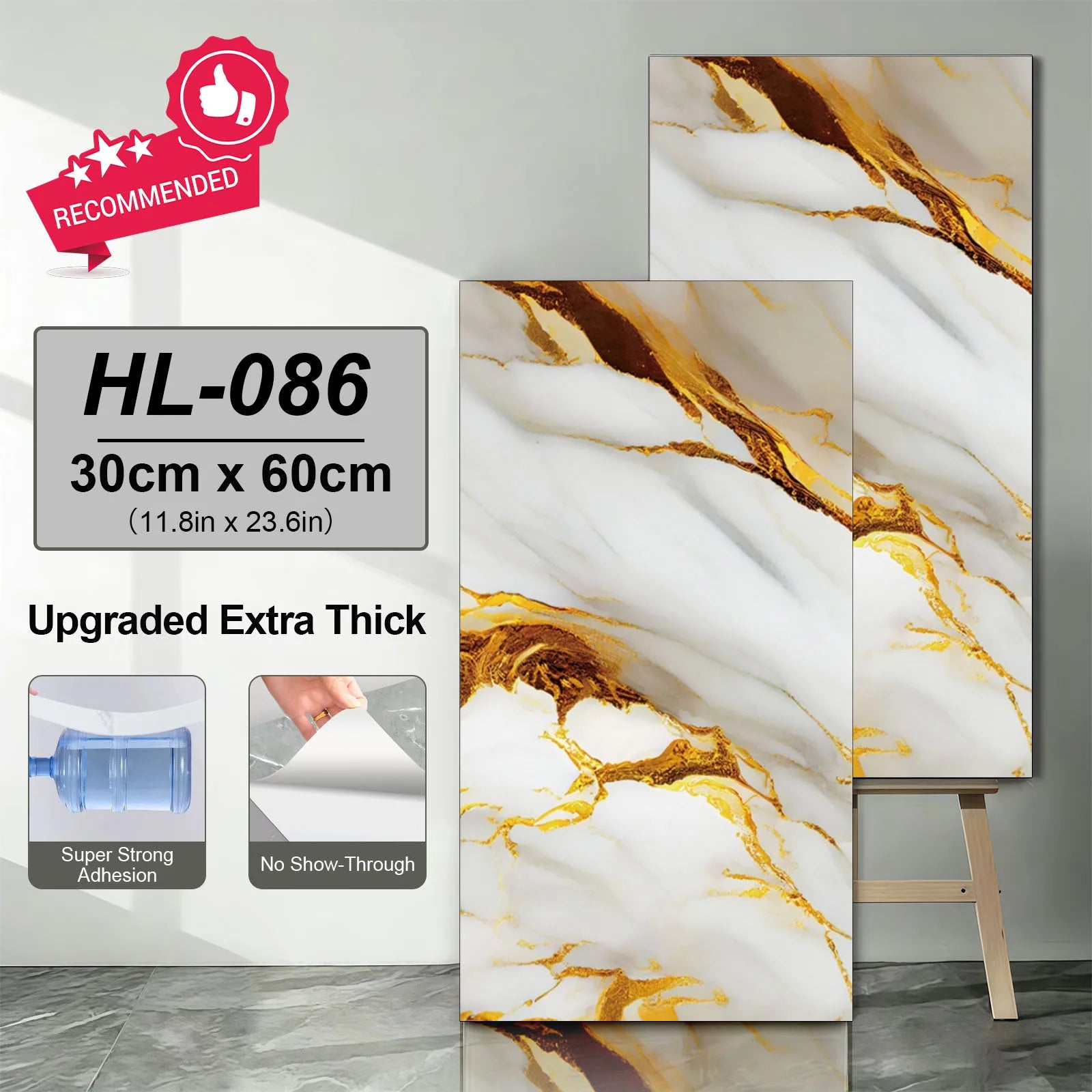 adhesive Marble Tiles Sticker Waterproof Floor, Kitchen, Bathroom