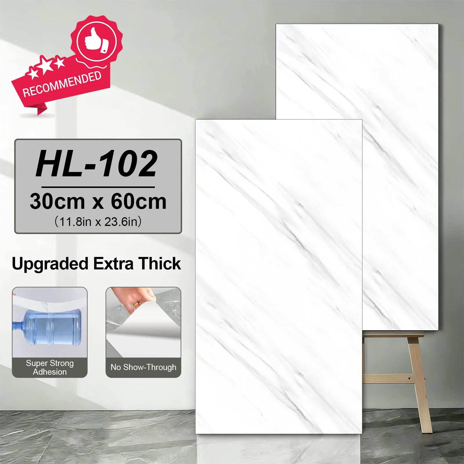 adhesive Marble Tiles Sticker Waterproof Floor, Kitchen, Bathroom