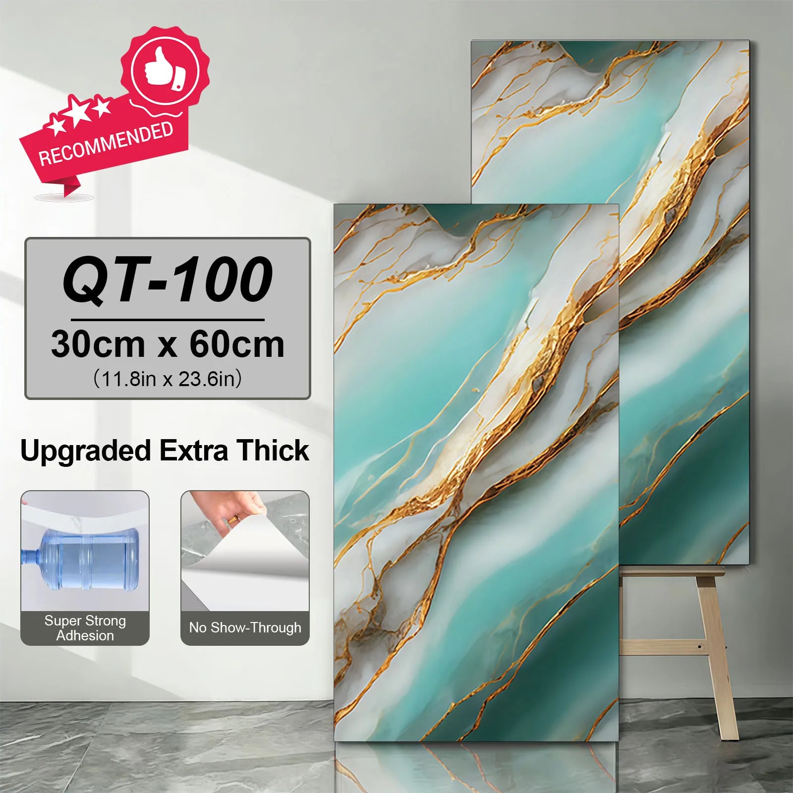 adhesive Marble Tiles Sticker Waterproof Floor, Kitchen, Bathroom