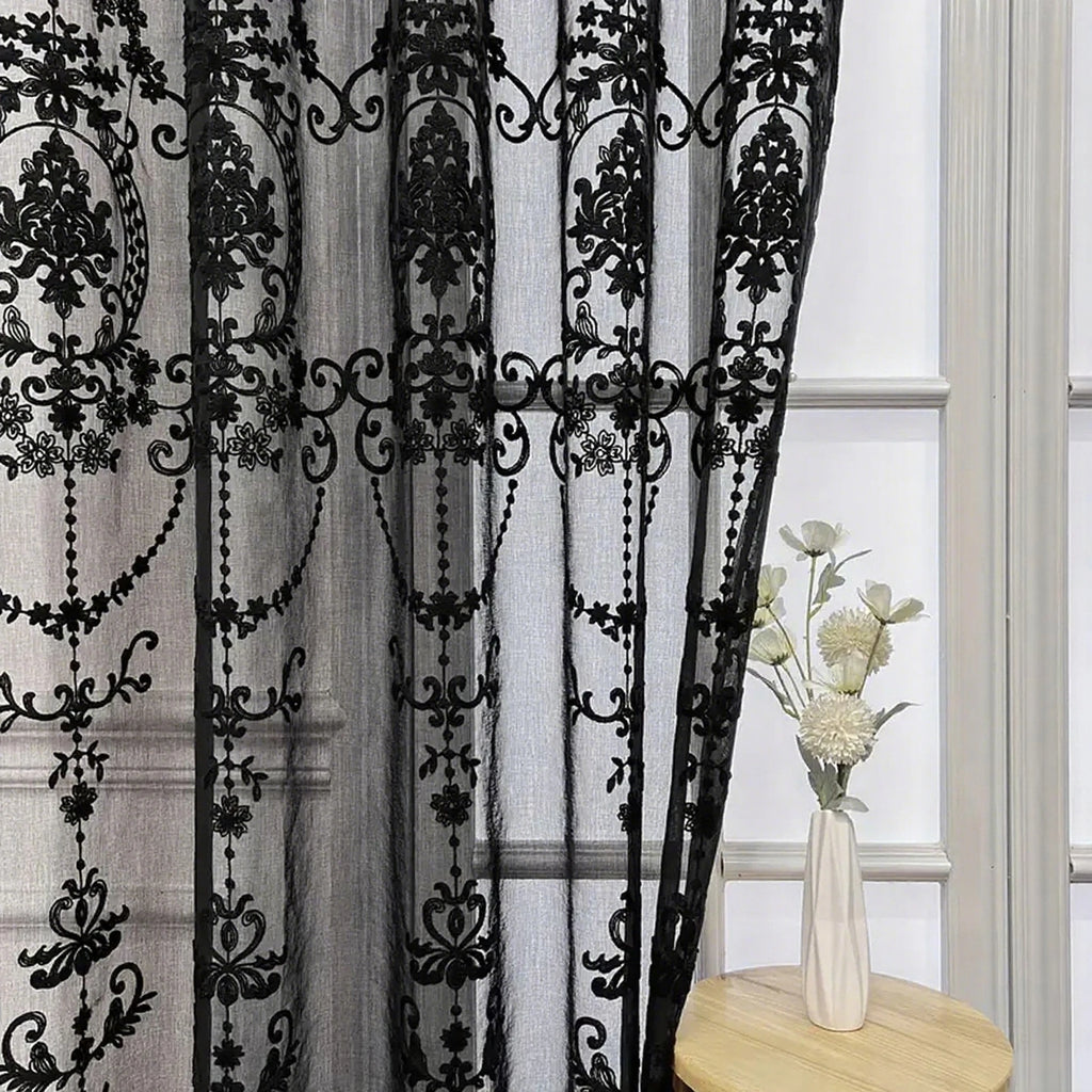 Lace Floral Transparent Curtain