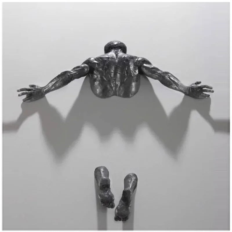Wall Man Sculpture Resin Handicraft Pendant