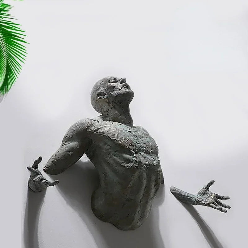 Wall Man Sculpture Resin Handicraft Pendant