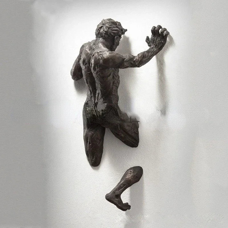 Wall Man Sculpture Resin Handicraft Pendant