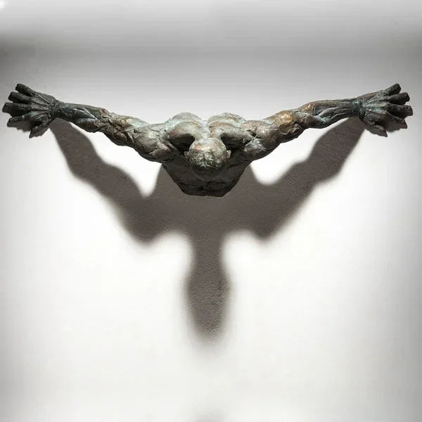 Wall Man Sculpture Resin Handicraft Pendant