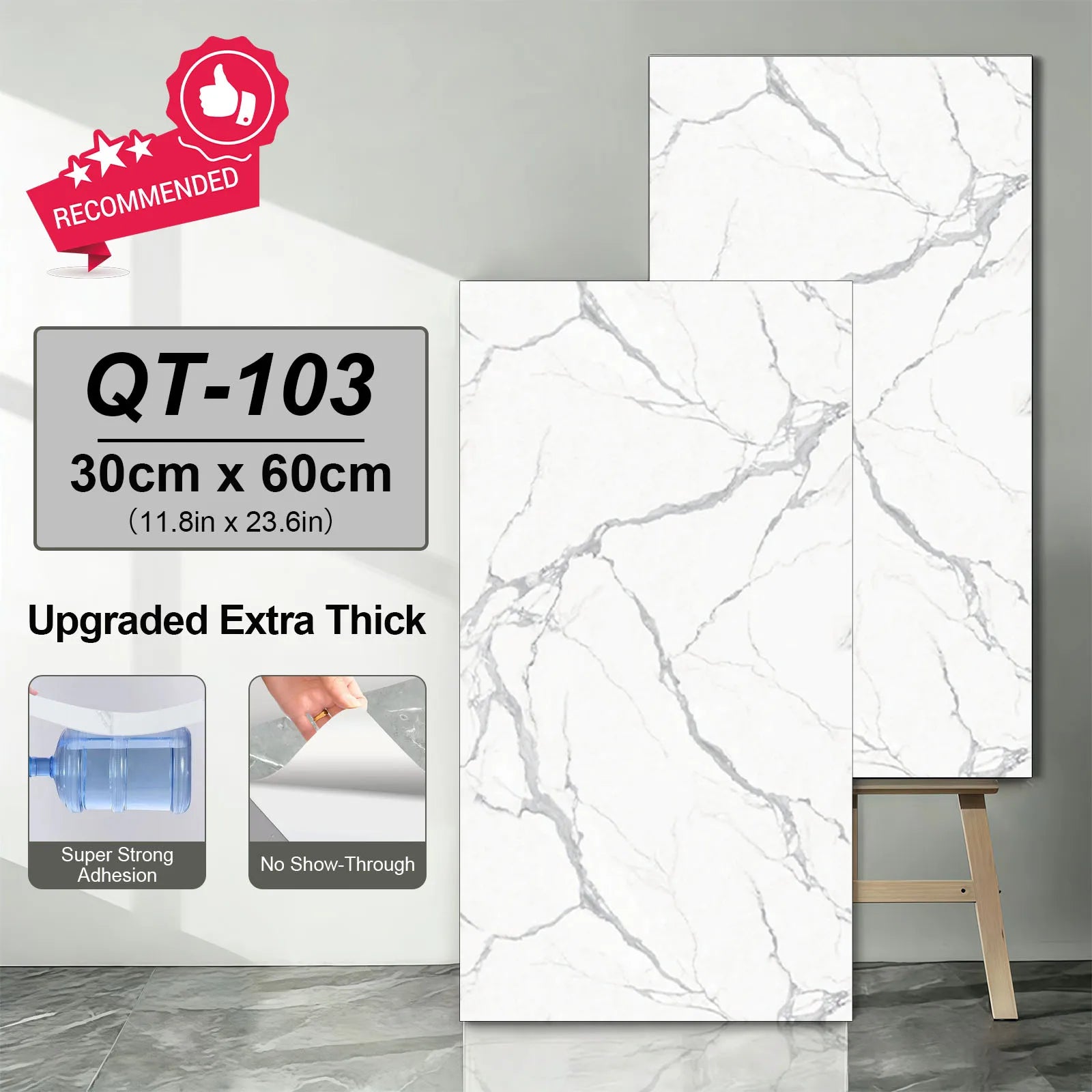 adhesive Marble Tiles Sticker Waterproof Floor, Kitchen, Bathroom
